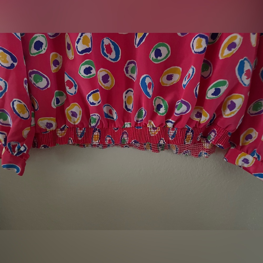 Vintage pink dotted button blouse - Picture 5 of 7